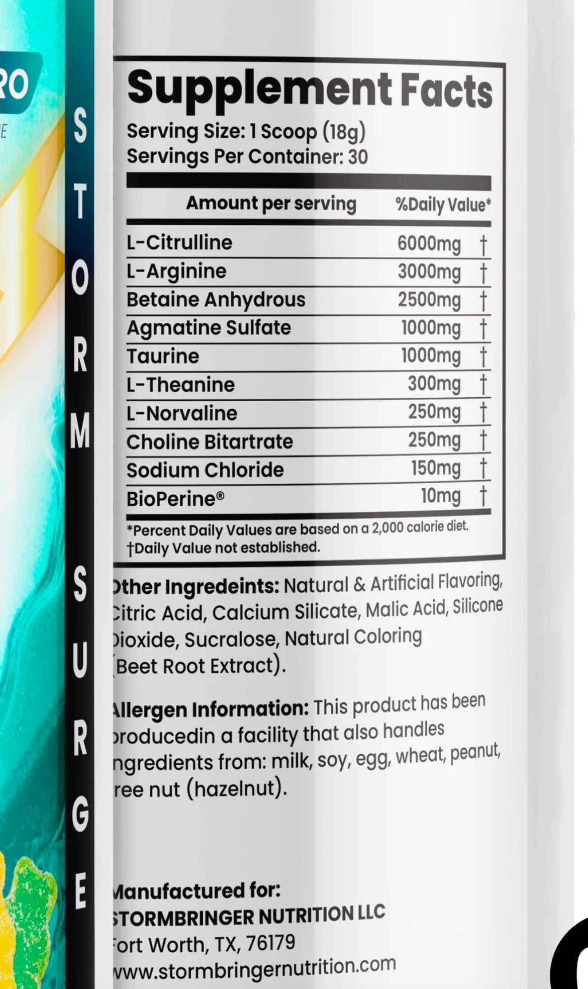 STORM SURGE (Non-Caffeinated Nitric Oxide Booster)
