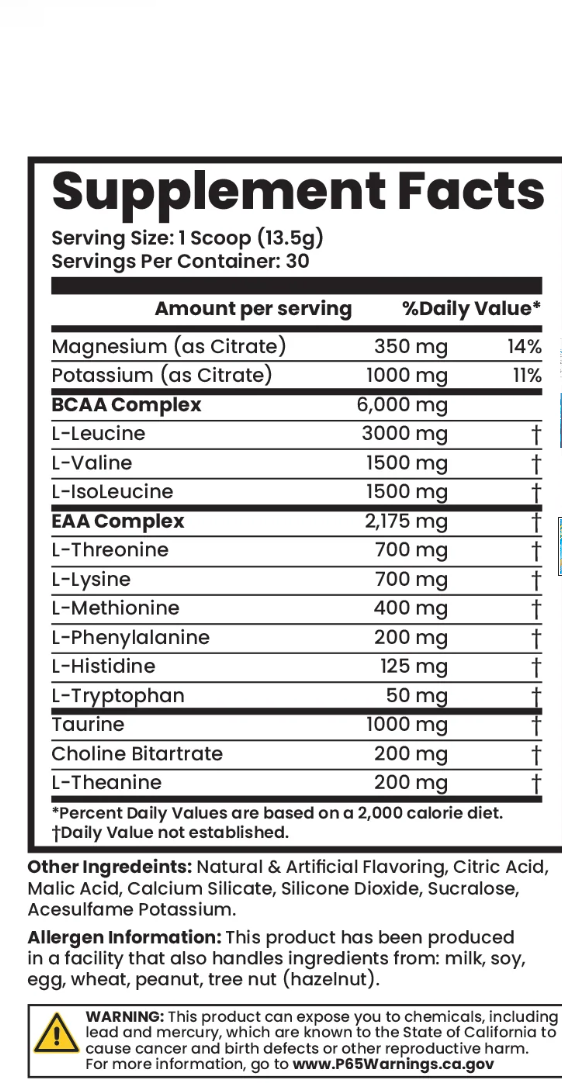 HYDRATION STORM – BCAAs + EAA's + Hydration